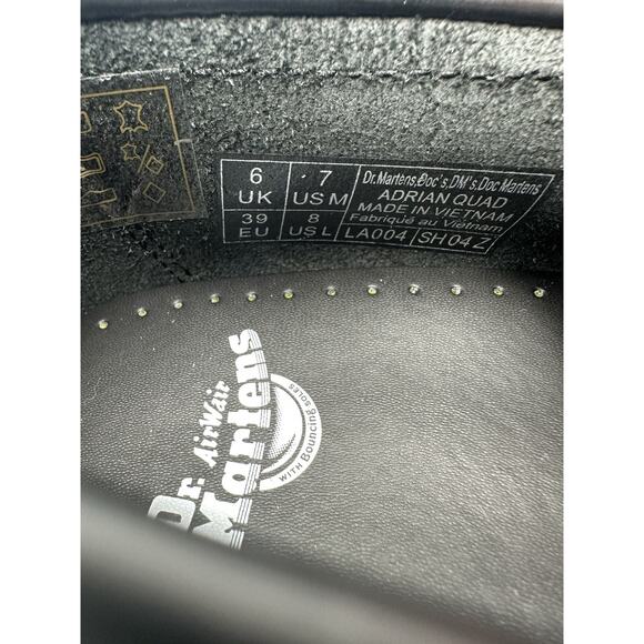 Womens Sz 8 Dr Martens Shoes Adrian Quad Platform Loafer Leather Black Mens 7 - Picture 7 of 7